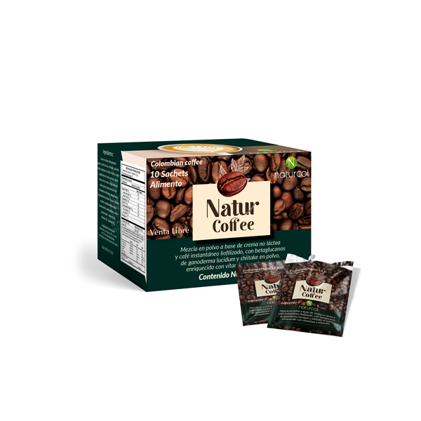 CAFÉ INSTANTANEO CON GANODERMA Y SHIITAKE + VITAMINA X 10