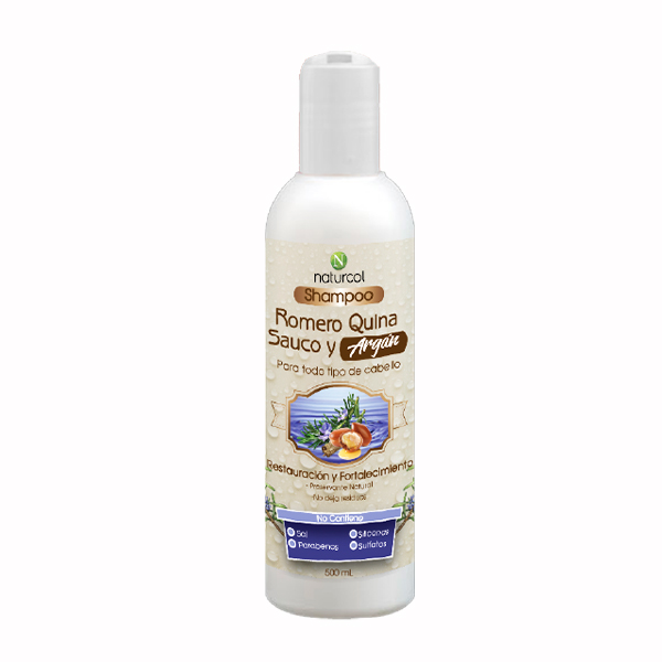 SHAMPOO DE ROMERO QUINA SAUCO Y ARGAN X 500 ml